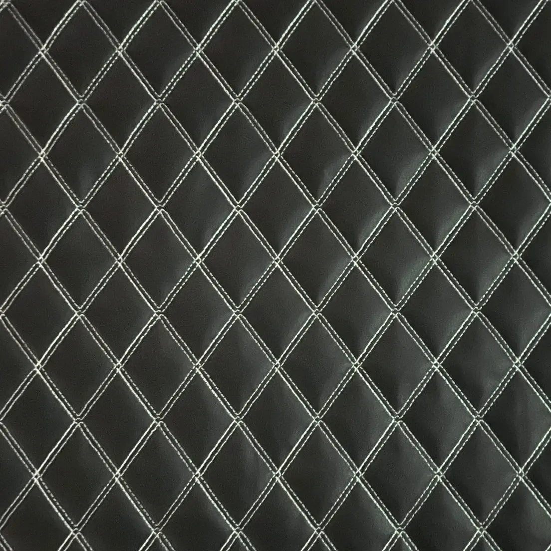 Upholstery Vinyl Leatherette Stitched Diamond Pattern | PVC 140cm Wide â€“ Sold by the Meter