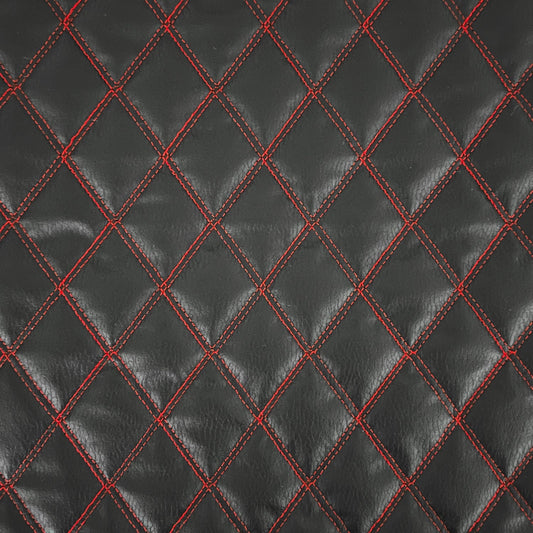 Upholstery Vinyl Leatherette Stitched Diamond Pattern | PVC 140cm Wide – Sold by the Meter