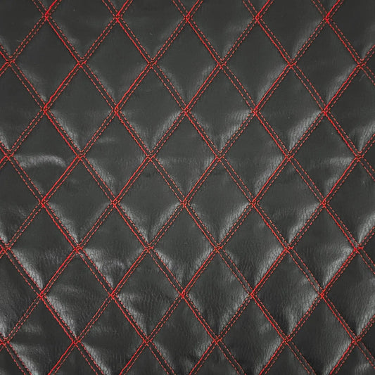 Upholstery Vinyl Leatherette Stitched Diamond Pattern | PVC 140cm Wide – Sold by the Meter