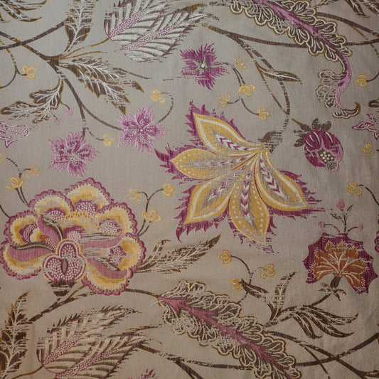 Stone Floral Bloom Brocade Material Curtain Soft Furnishing Fabric 58" By The Meter