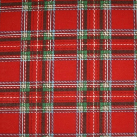Red Tartan Check Plaid Viscose Fabric 58" Wide – By the Meter, Dress, Craft & Costume Material