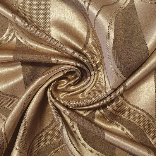 Luxuriöser Satin-Jacquard-Polsterstoff mit Blumenmuster – 58" für Vorhänge und Schneiderei (Taupe Curve)