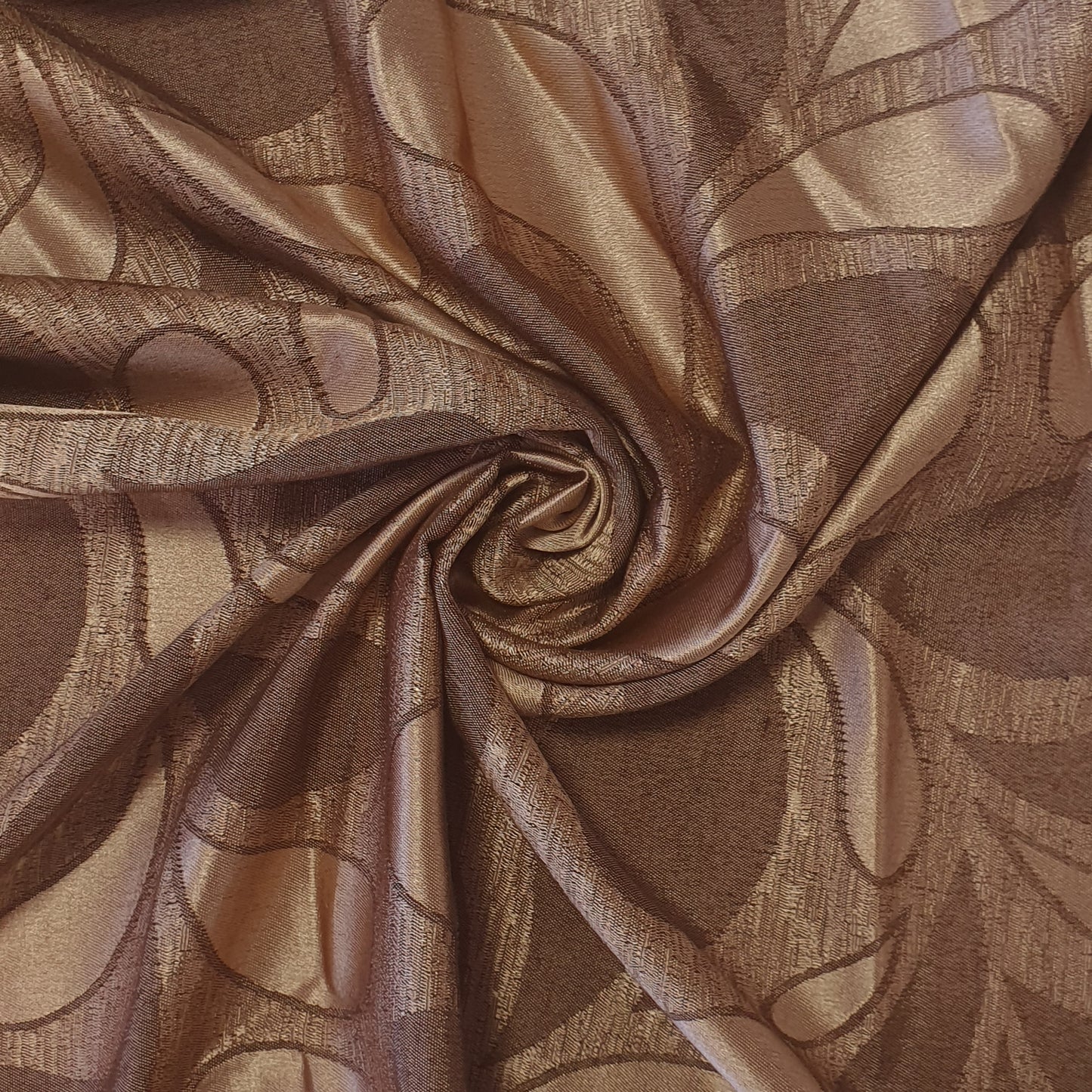 Luxurious Satin Jacquard Floral Upholstery Fabric – 58" for Curtains and Dressmaking (Taupe Paisley)