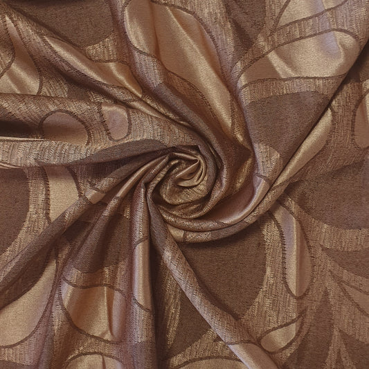 Luxuriöser Satin-Jacquard-Polsterstoff mit Blumenmuster – 58" für Vorhänge und Schneiderei (Taupe Paisley)