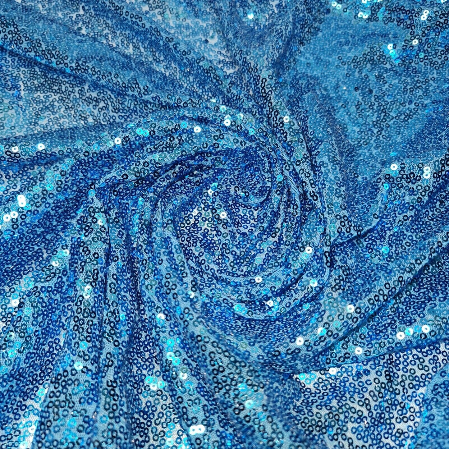 Turquoise Sequin Fabric – Sparkly Shiny Bling Material for Dresses, Crafts, Draping & Table Decor – 50" Wide By The Meter