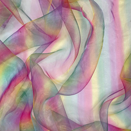 Rainbow & Unicorn Organza Fabric | Sheer Organza 59" (150cm) Wide – Sold by the Meter