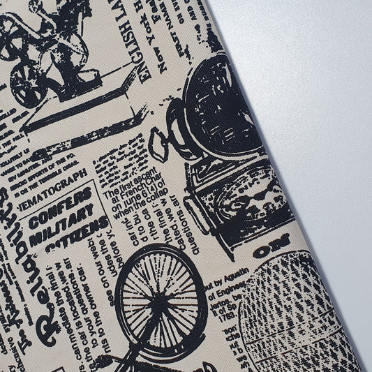 Luxuriöser, eleganter, lebendiger Canvas-Stoff aus 100 % Baumwolle mit floralem Polka-Muster, 147,3 cm breit, perfekt für Kinderprojekte und Bastelarbeiten (Vintage-Poster)