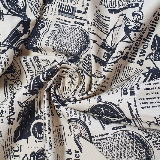 Luxuriöser, eleganter, lebendiger Canvas-Stoff aus 100 % Baumwolle mit floralem Polka-Muster, 147,3 cm breit, perfekt für Kinderprojekte und Bastelarbeiten (Vintage-Poster)