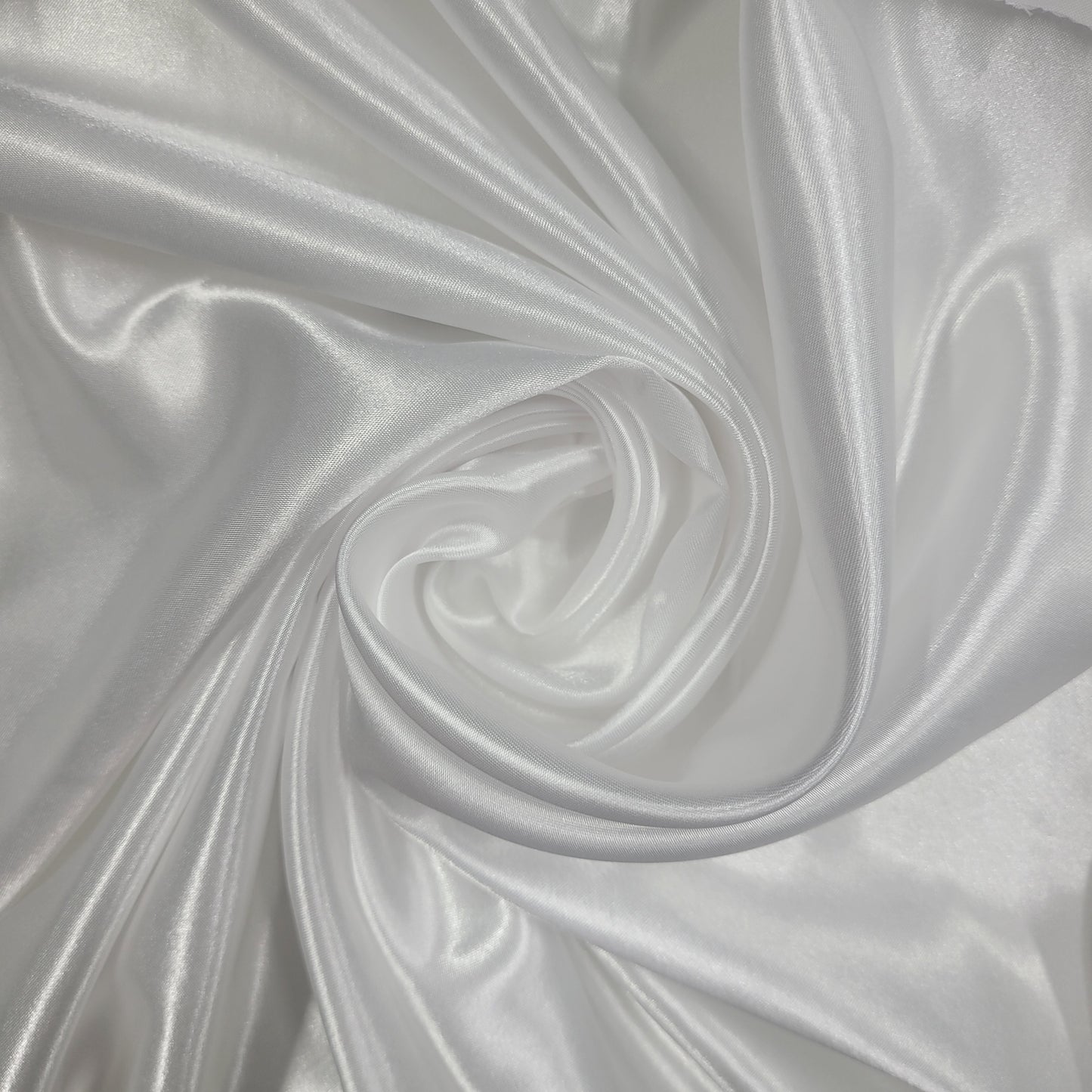 White Plain Silky Satin Fabric Dress Craft Wedding Costume Lining Material 58" -By The Meter