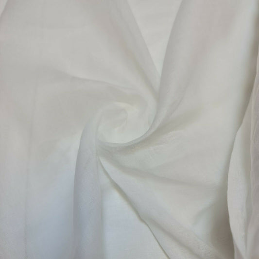 Ivory 100% Cotton Muslin Fabric Sheer Gauze Plain Weave 44” Wide Dress Lining, Crafts Costume Material By The Meter