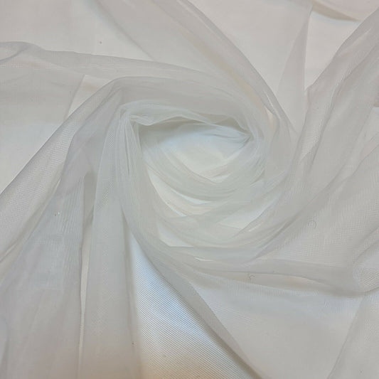 White Premium Soft Plain Sheer Tulle Net Fabric Tutu Fairy Veil Bridal 58" By The Meter