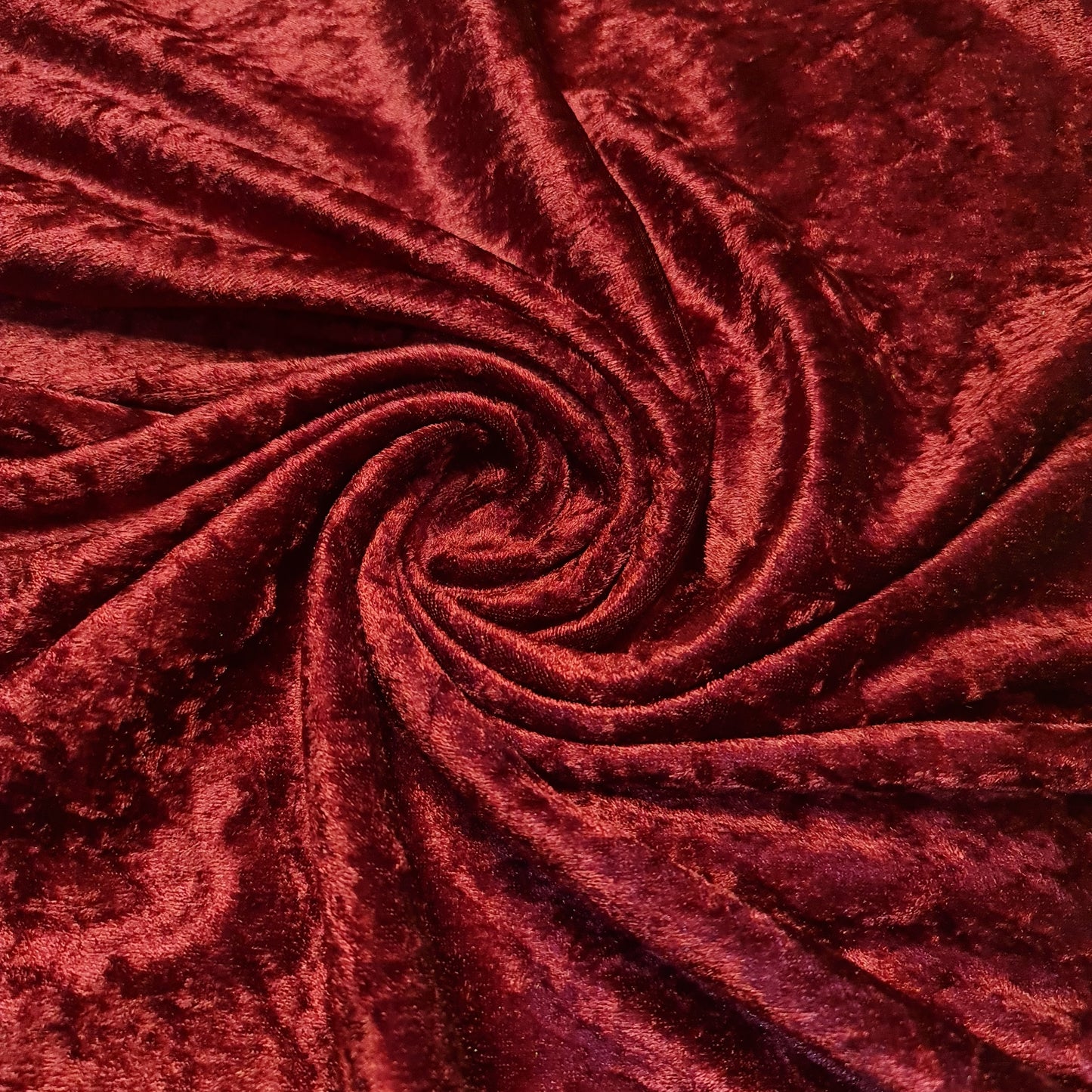 Wine Plain Crushed Velvet Fabric Material Stretch Velour 58" / 150cm wide by the Meter