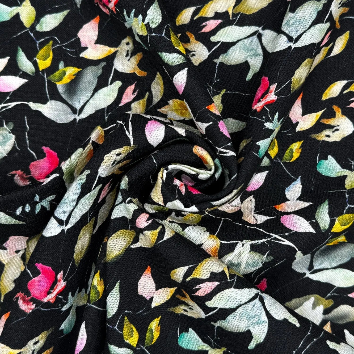 Washed 100% Linen Printed Fabric â€“ Soft Premium Linen 54" (136cm) Wide | 10 Metre Folded Bolt