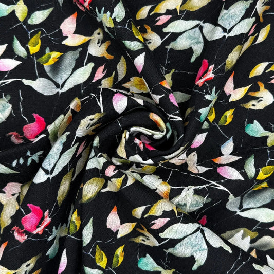 Washed 100% Linen Printed Fabric â€“ Soft Premium Linen 54" (136cm) Wide | 10 Metre Folded Bolt