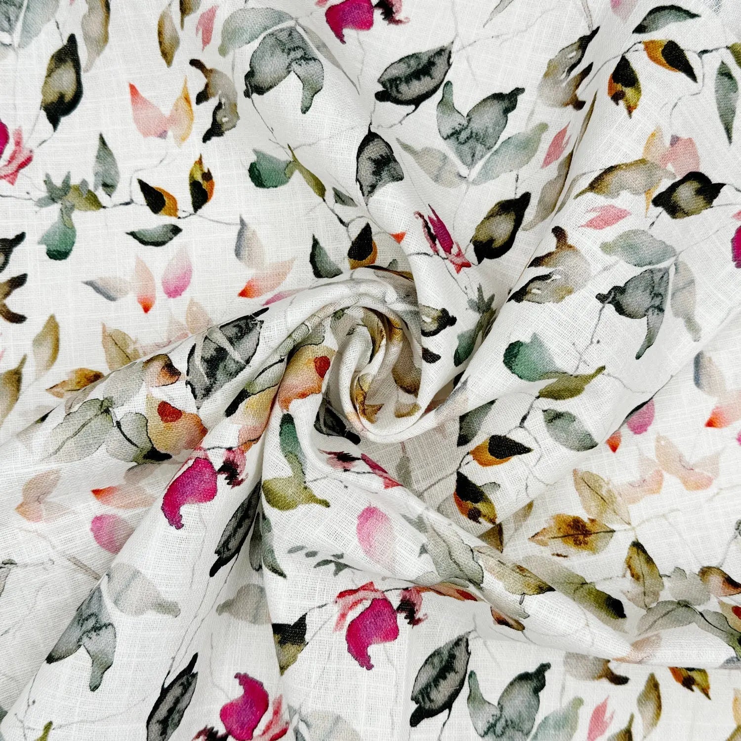Washed 100% Linen Printed Fabric â€“ Soft Premium Linen 54" (136cm) Wide | 10 Metre Folded Bolt