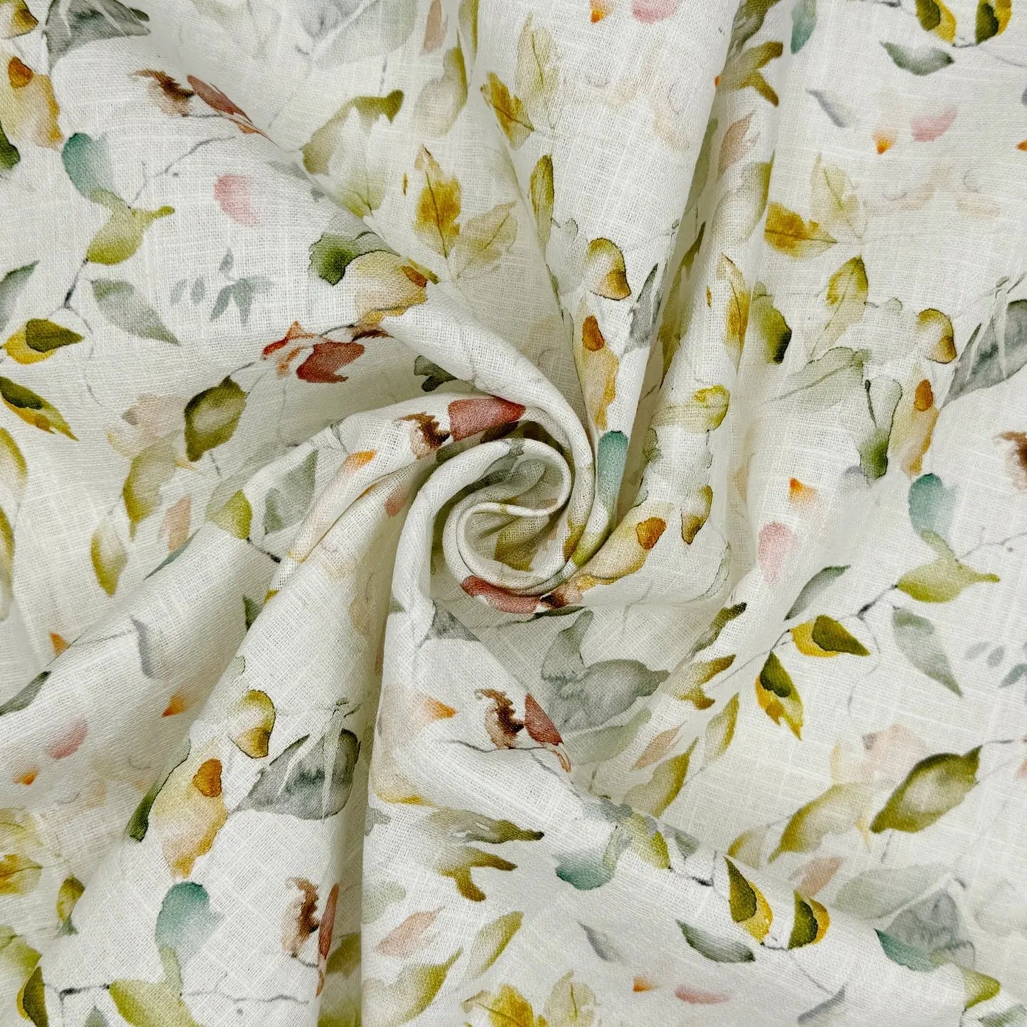 Washed 100% Linen Printed Fabric â€“ Soft Premium Linen 54" (136cm) Wide | 10 Metre Folded Bolt