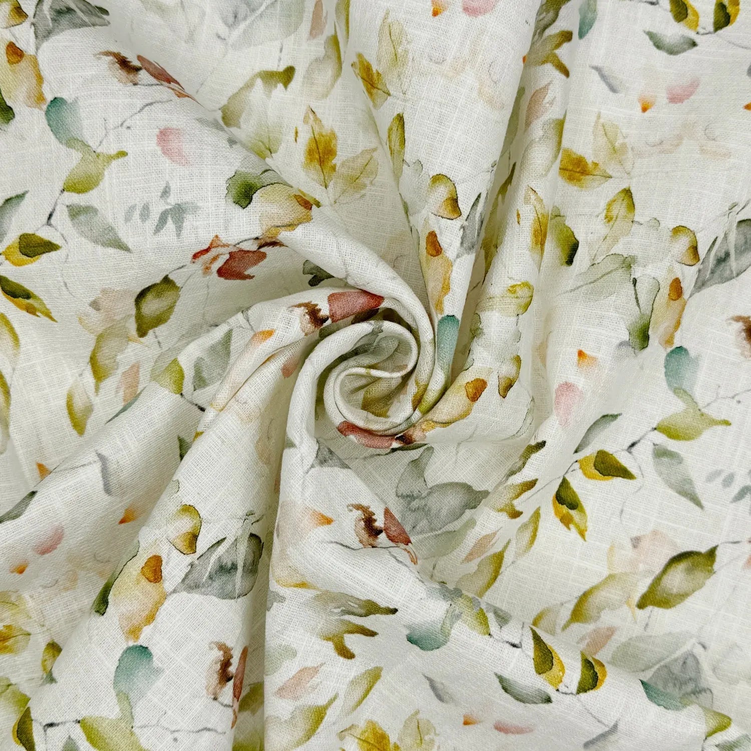 Washed 100% Linen Printed Fabric â€“ Soft Premium Linen 54" (136cm) Wide | 10 Metre Folded Bolt