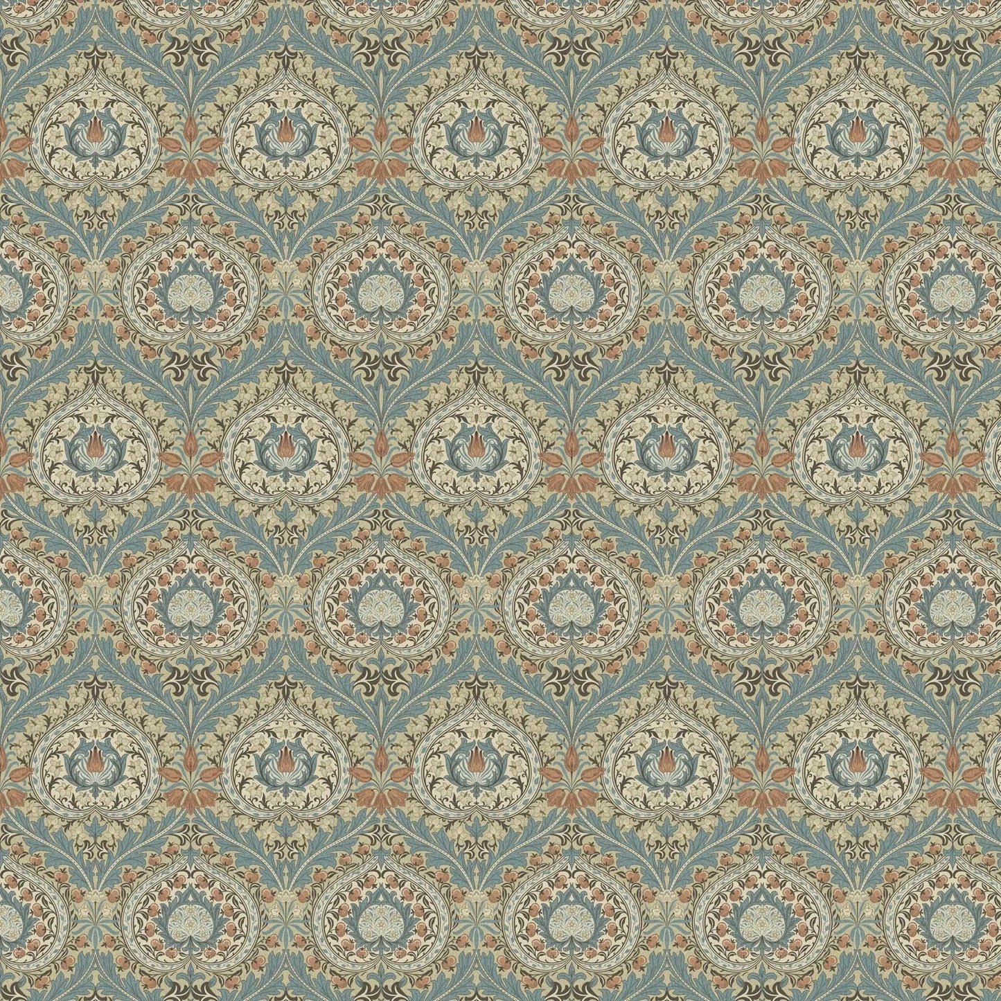William Morris 100% Cotton Furnishing Weight Side-Matching Printed Panama Fabric | European Produced 55" (140cm) Wide 220gsm â€“ Sold by the Meter
