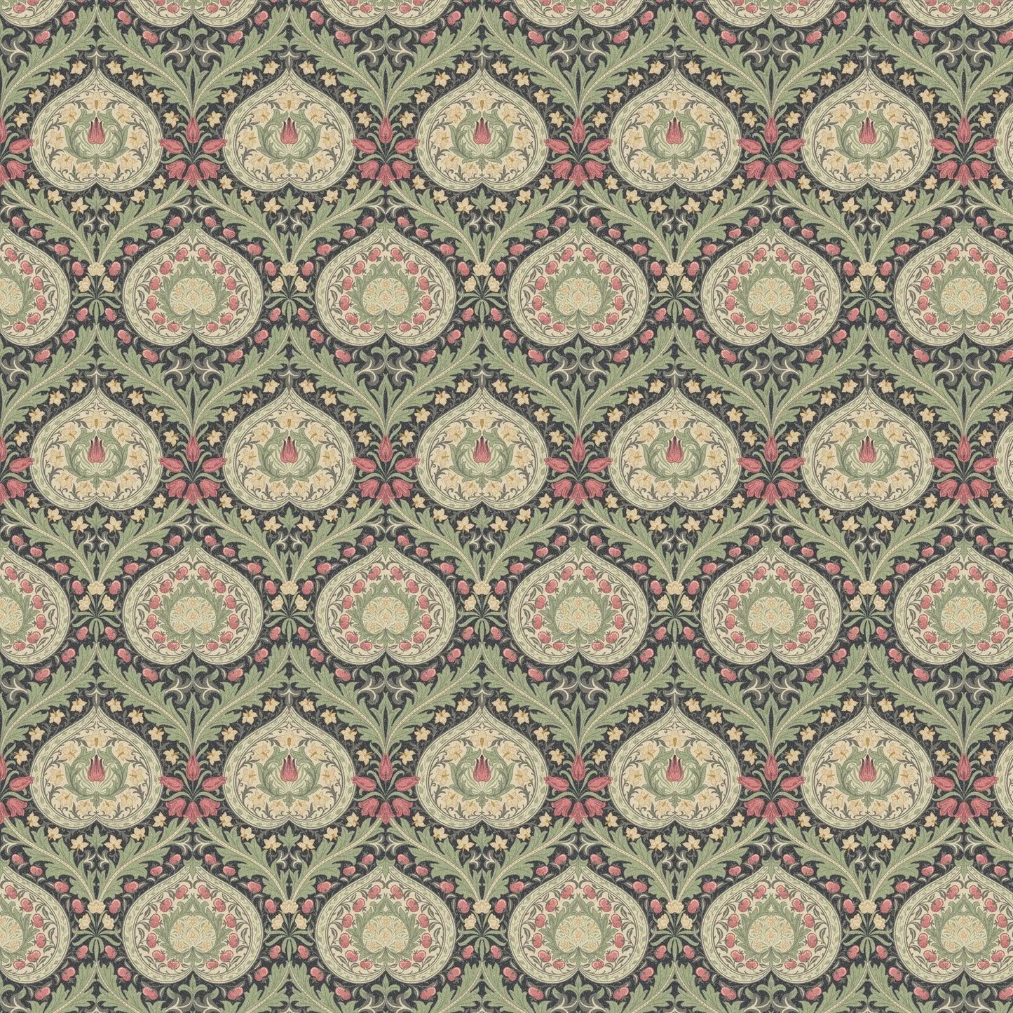 William Morris 100% Cotton Furnishing Weight Side-Matching Printed Panama Fabric | European Produced 55" (140cm) Wide 220gsm – Sold by the Meter
