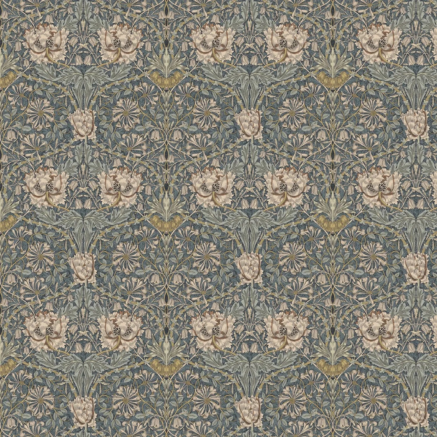 William Morris 100% Cotton Furnishing Weight Side-Matching Printed Panama Fabric | European Produced 55" (140cm) Wide 220gsm – Sold by the Meter