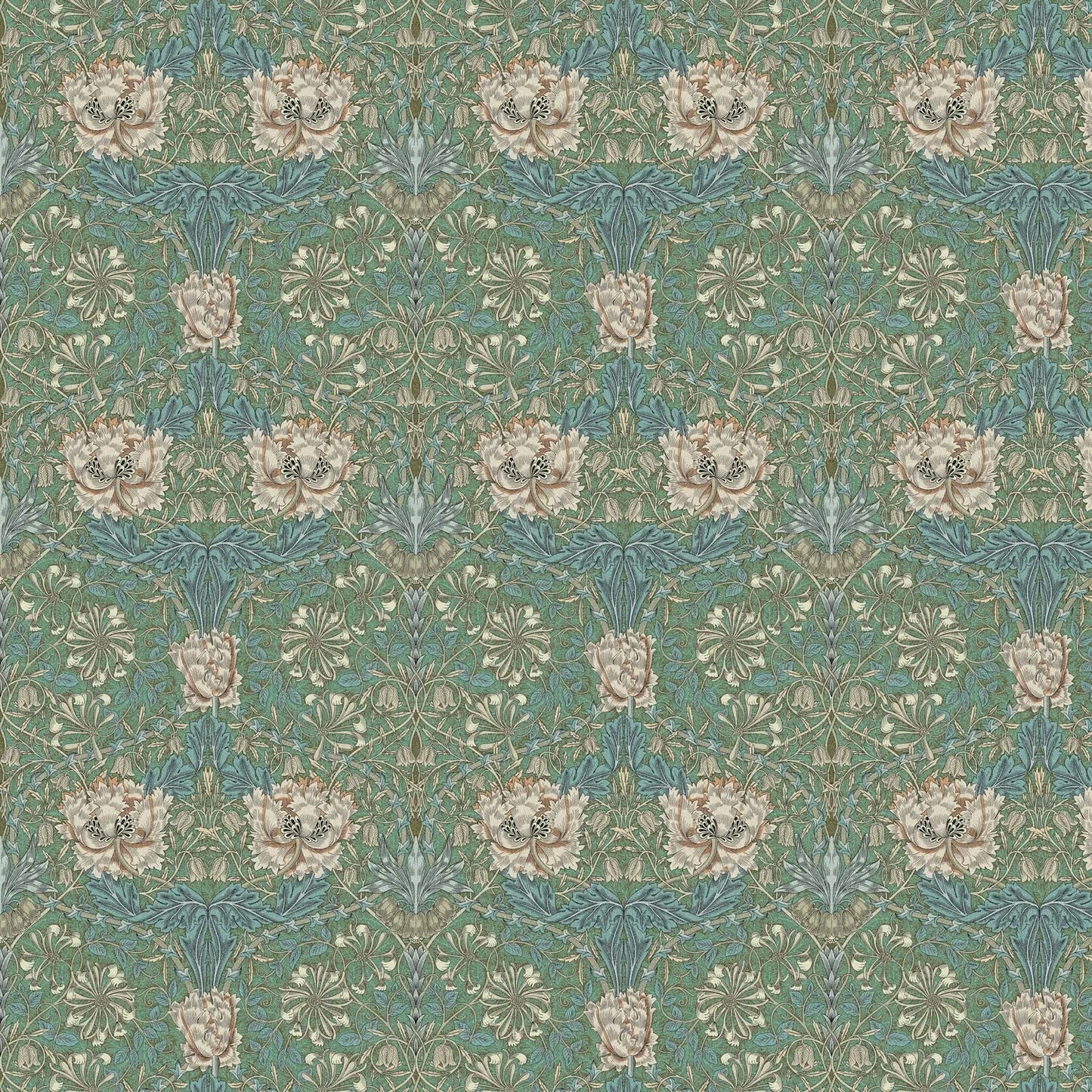 William Morris 100% Cotton Furnishing Weight Side-Matching Printed Panama Fabric | European Produced 55" (140cm) Wide 220gsm – Sold by the Meter