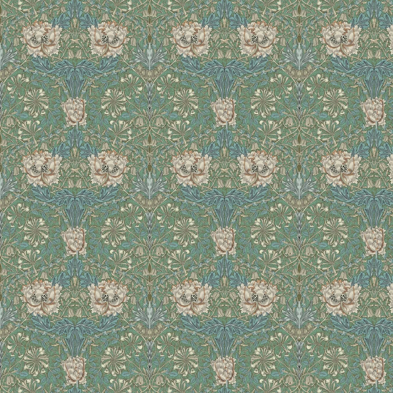 William Morris 100% Cotton Furnishing Weight Side-Matching Printed Panama Fabric | European Produced 55" (140cm) Wide 220gsm – Sold by the Meter