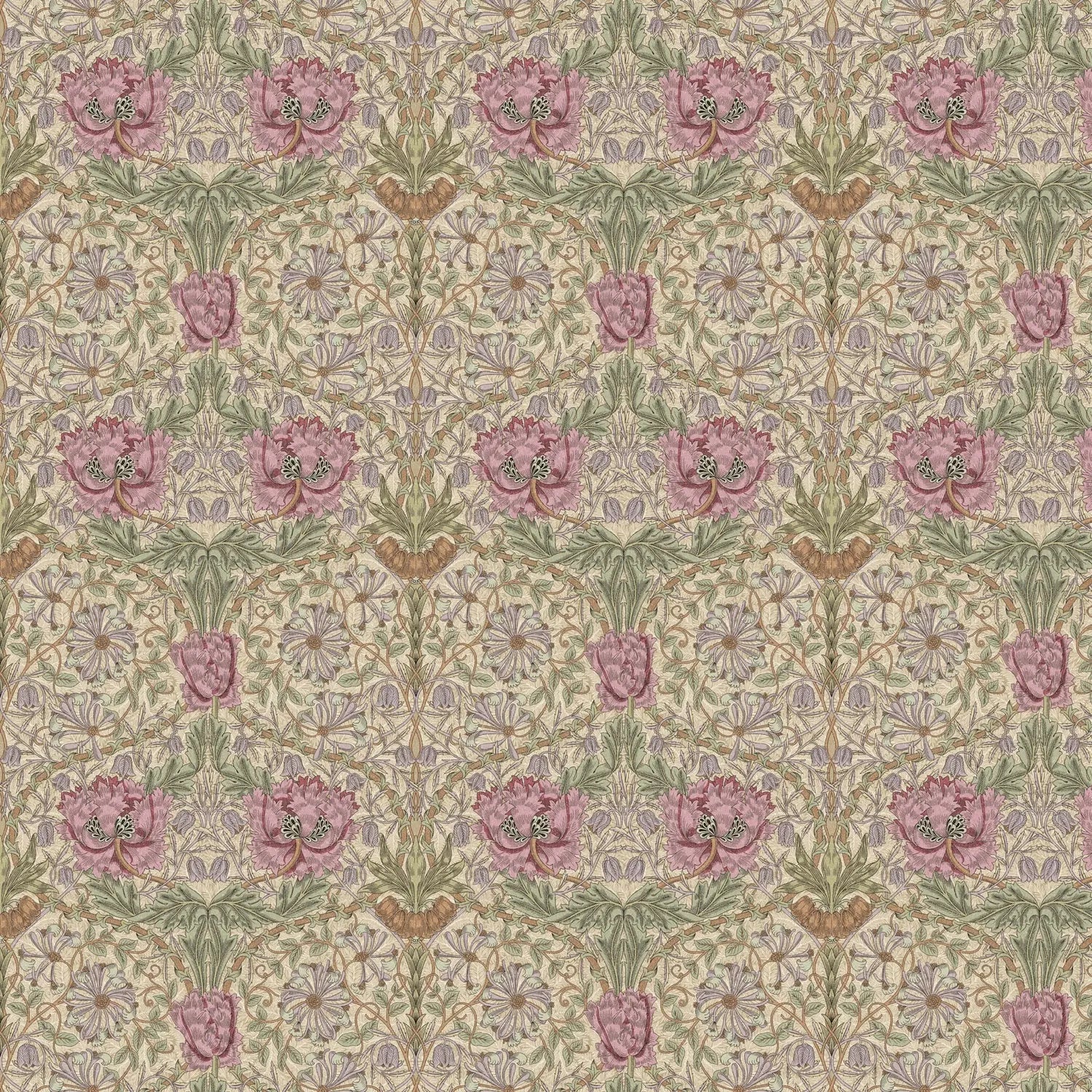 William Morris 100% Cotton Furnishing Weight Side-Matching Printed Panama Fabric | European Produced 55" (140cm) Wide 220gsm – Sold by the Meter