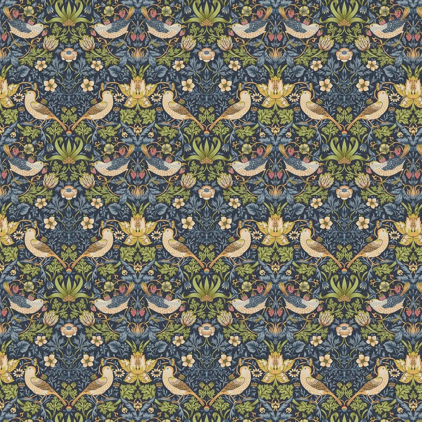 William Morris 100% Cotton Furnishing Weight Side-Matching Printed Panama Fabric | European Produced 55" (140cm) Wide 220gsm â€“ Sold by the Meter