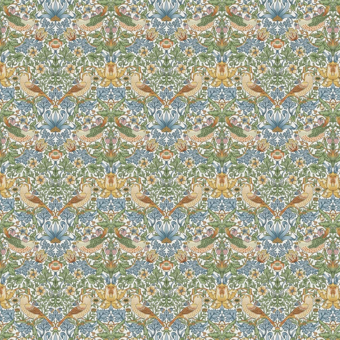 William Morris 100% Cotton Furnishing Weight Side-Matching Printed Panama Fabric | European Produced 55" (140cm) Wide 220gsm â€“ Sold by the Meter