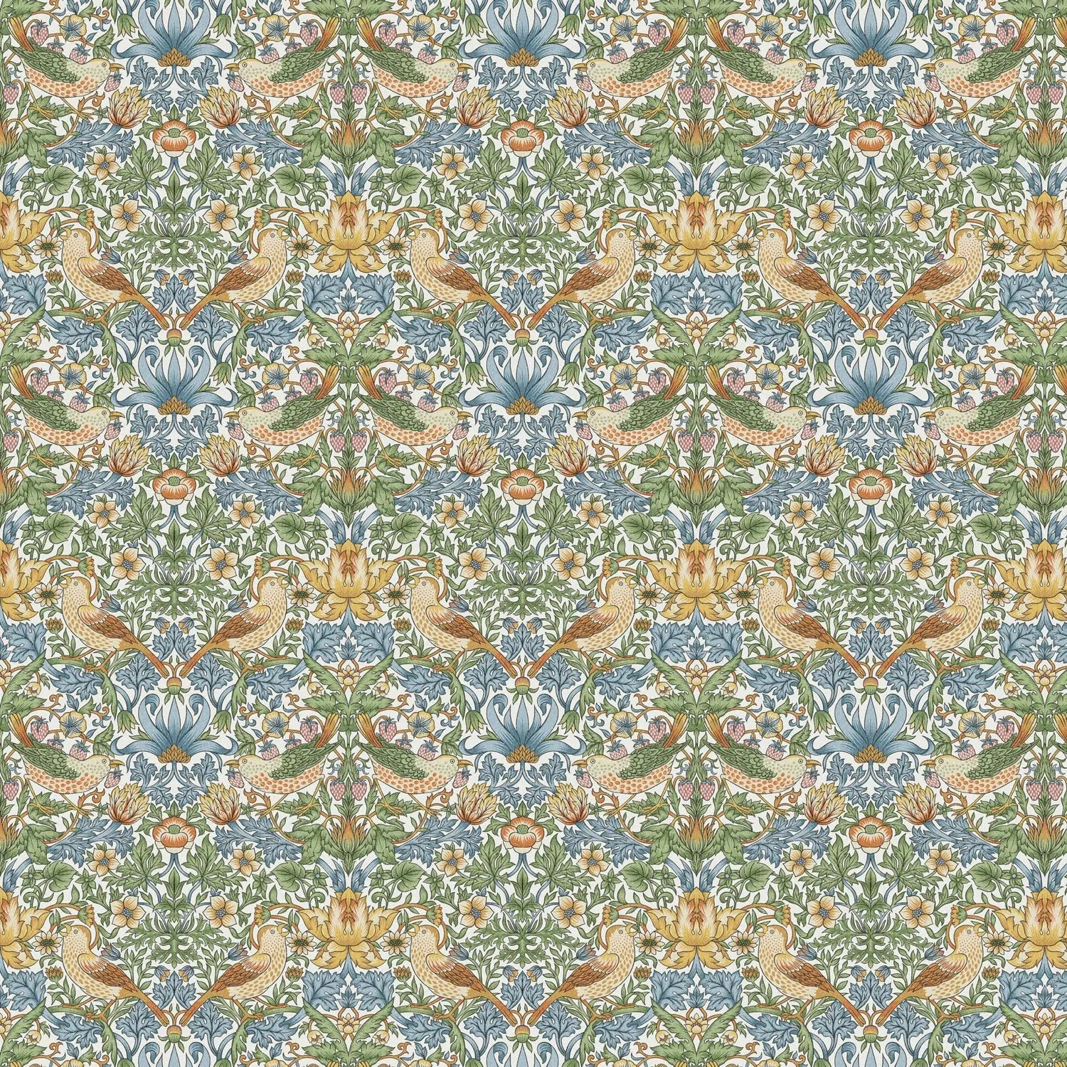 William Morris 100% Cotton Furnishing Weight Side-Matching Printed Panama Fabric | European Produced 55" (140cm) Wide 220gsm â€“ Sold by the Meter