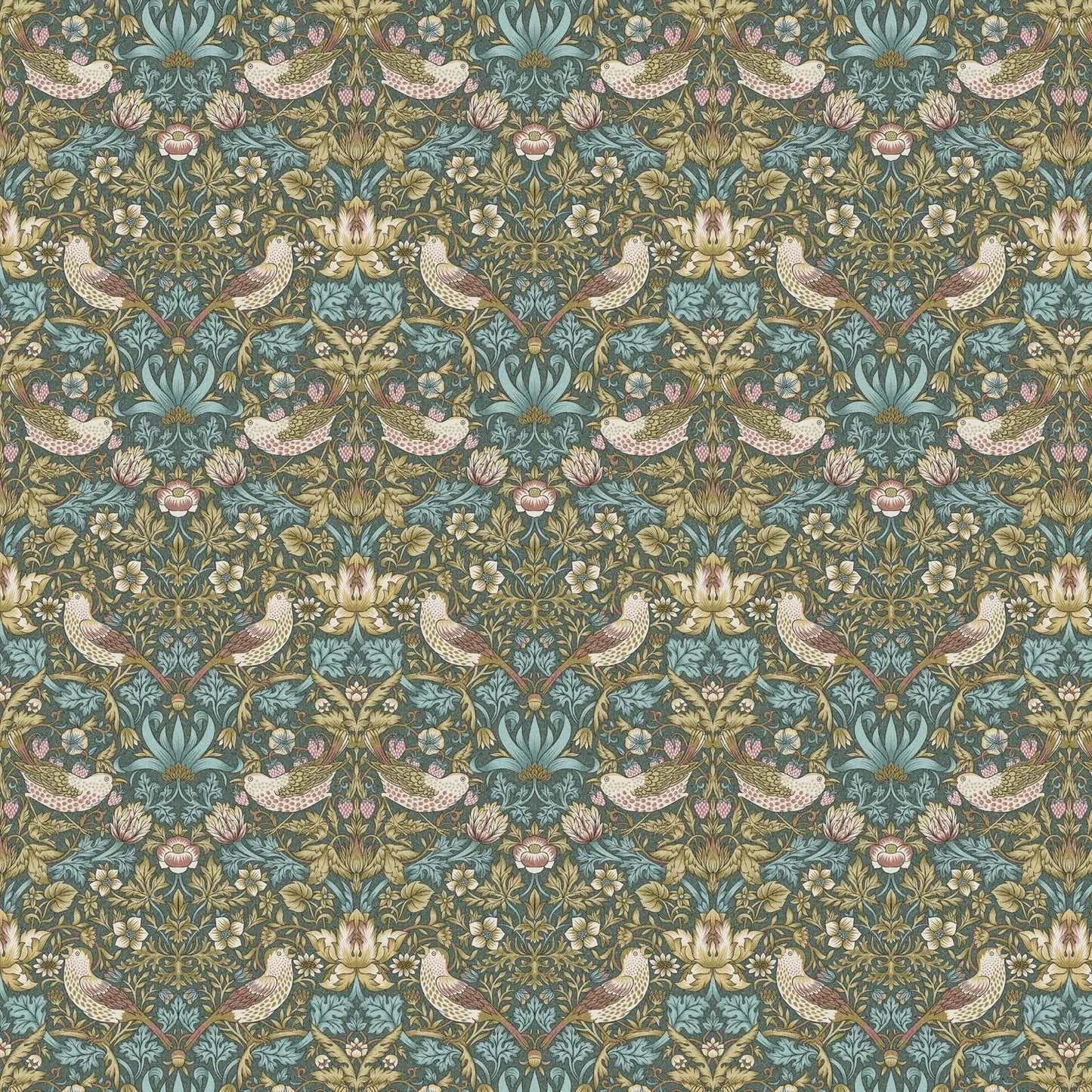 William Morris 100% Cotton Furnishing Weight Side-Matching Printed Panama Fabric | European Produced 55" (140cm) Wide 220gsm â€“ Sold by the Meter