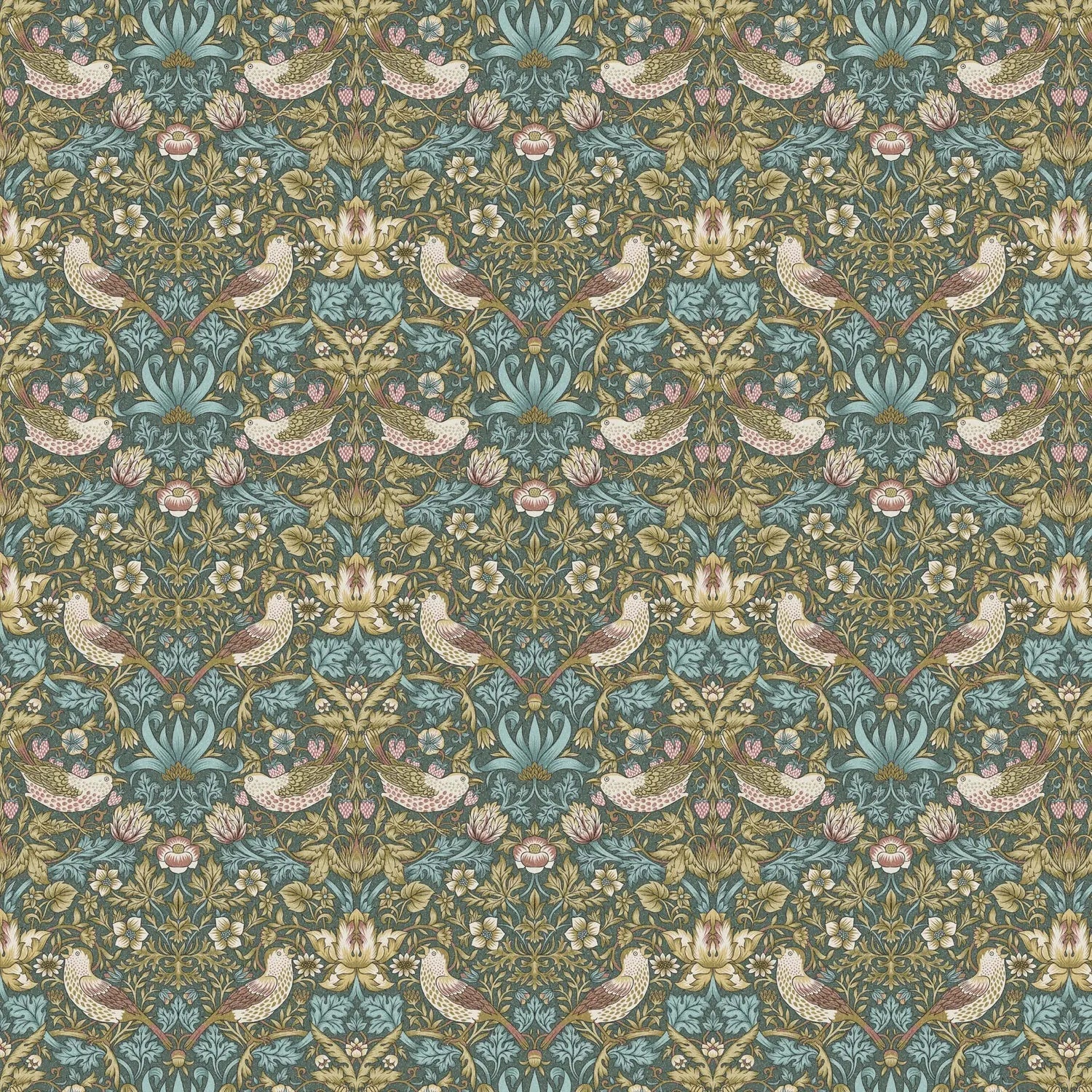 William Morris 100% Cotton Furnishing Weight Side-Matching Printed Panama Fabric | European Produced 55" (140cm) Wide 220gsm â€“ Sold by the Meter
