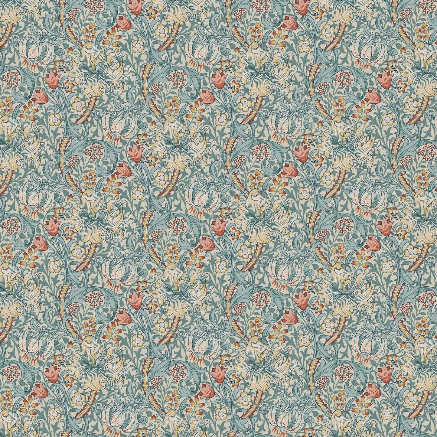William Morris 100% Cotton Furnishing Weight Side-Matching Printed Panama Fabric | European Produced 55" (140cm) Wide 220gsm â€“ Sold by the Meter