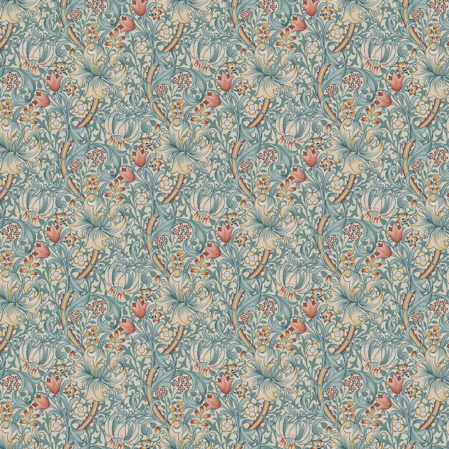William Morris 100% Cotton Furnishing Weight Side-Matching Printed Panama Fabric | European Produced 55" (140cm) Wide 220gsm â€“ Sold by the Meter