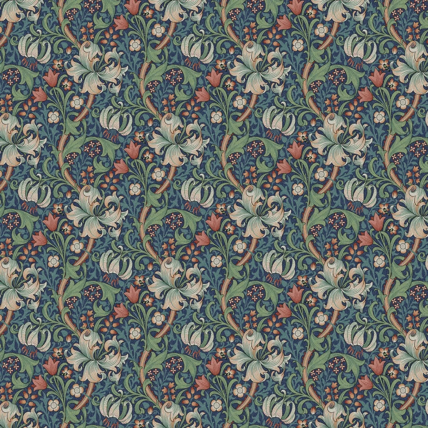 William Morris 100% Cotton Furnishing Weight Side-Matching Printed Panama Fabric | European Produced 55" (140cm) Wide 220gsm – Sold by the Meter