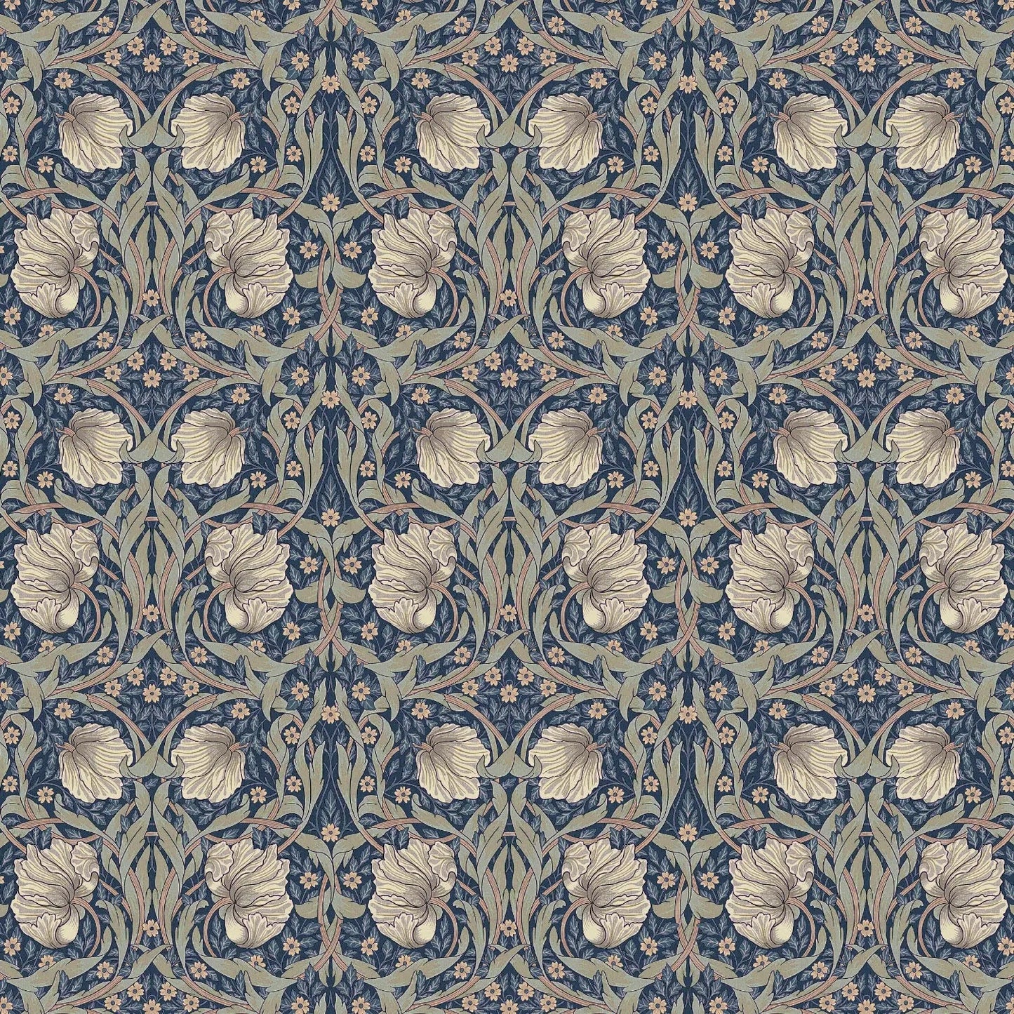 William Morris 100% Cotton Furnishing Weight Side-Matching Printed Panama Fabric | European Produced 55" (140cm) Wide 220gsm â€“ Sold by the Meter