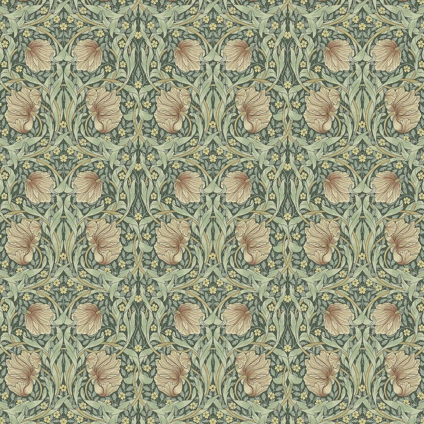 William Morris 100% Cotton Furnishing Weight Side-Matching Printed Panama Fabric | European Produced 55" (140cm) Wide 220gsm – Sold by the Meter