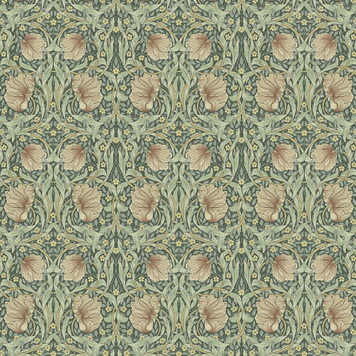 William Morris 100% Cotton Furnishing Weight Side-Matching Printed Panama Fabric | European Produced 55" (140cm) Wide 220gsm – Sold by the Meter