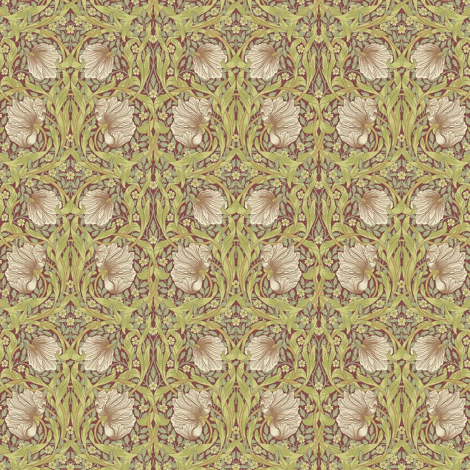 William Morris 100% Cotton Furnishing Weight Side-Matching Printed Panama Fabric | European Produced 55" (140cm) Wide 220gsm â€“ Sold by the Meter