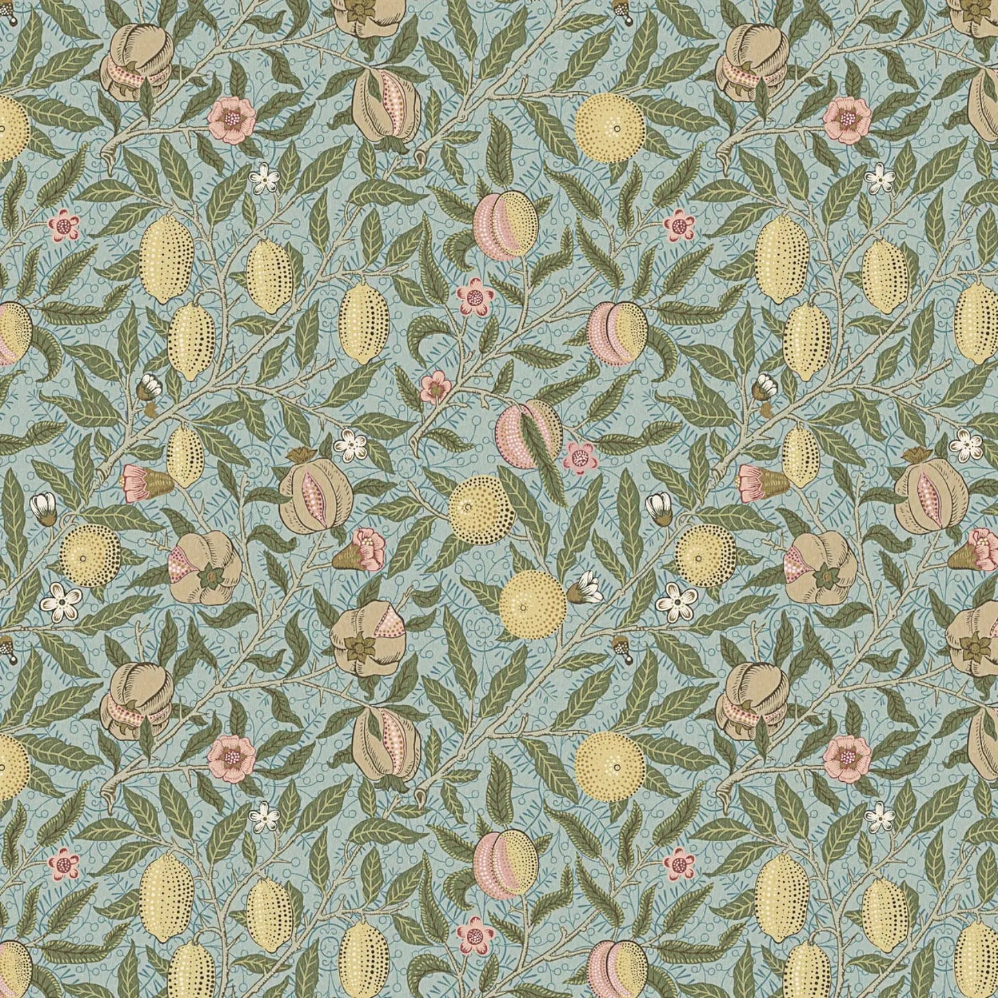 William Morris 100% Cotton Furnishing Weight Side-Matching Printed Panama Fabric | European Produced 55" (140cm) Wide 220gsm – Sold by the Meter