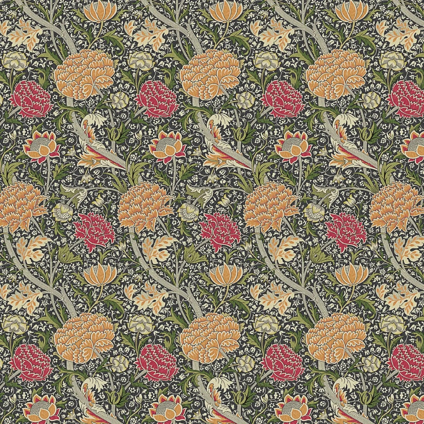 William Morris 100% Cotton Furnishing Weight Side-Matching Printed Panama Fabric | European Produced 55" (140cm) Wide 220gsm – Sold by the Meter