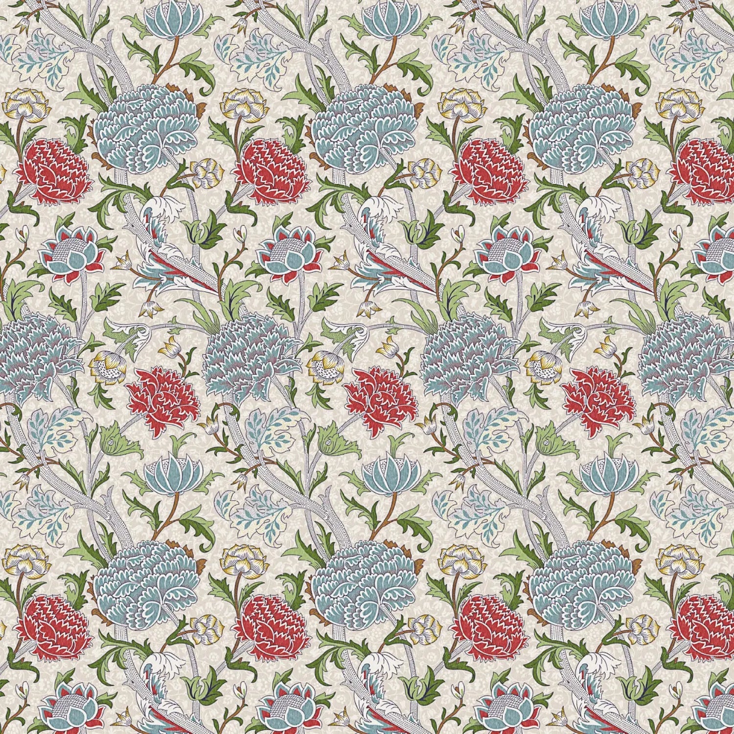 William Morris 100% Cotton Furnishing Weight Side-Matching Printed Panama Fabric | European Produced 55" (140cm) Wide 220gsm â€“ Sold by the Meter