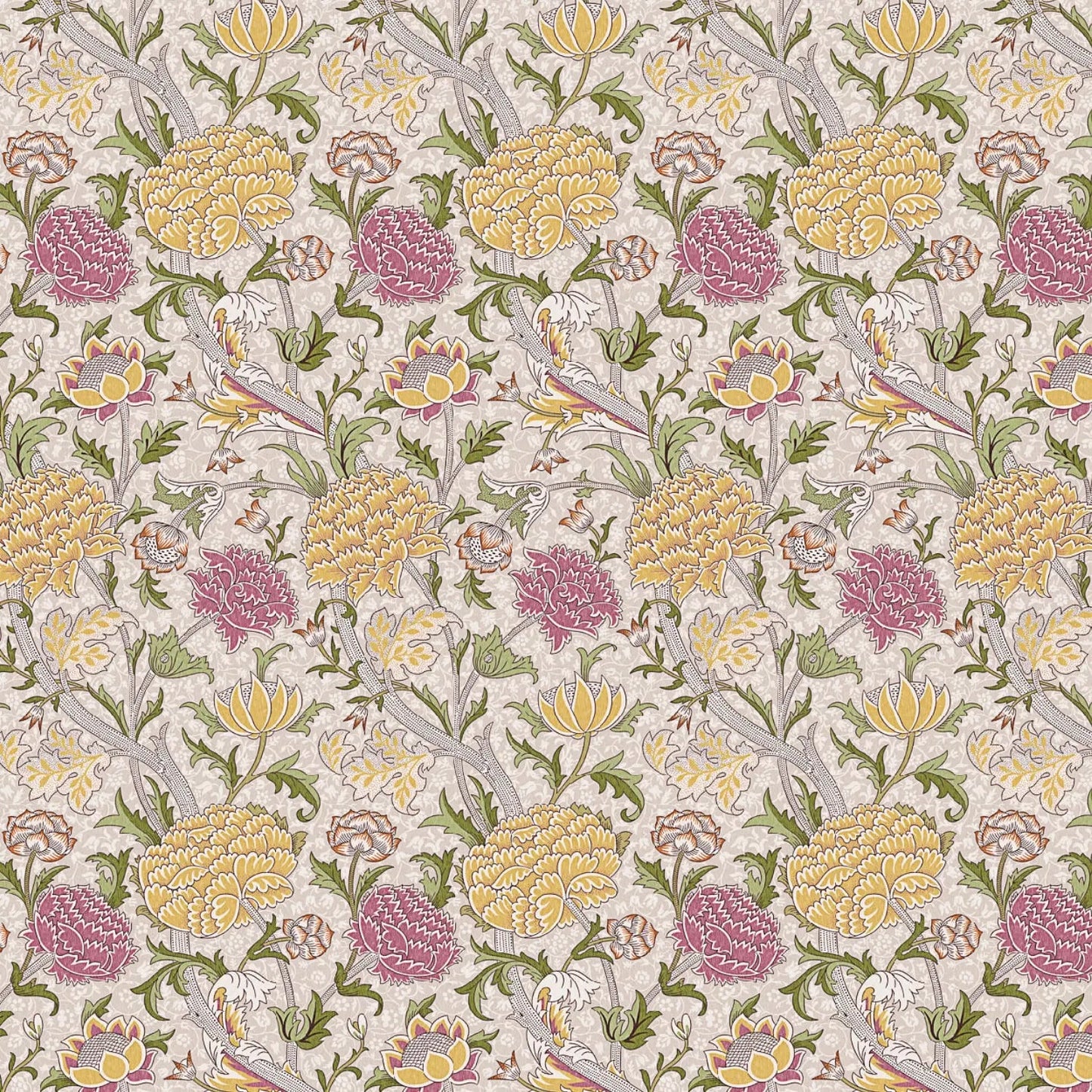 William Morris 100% Cotton Furnishing Weight Side-Matching Printed Panama Fabric | European Produced 55" (140cm) Wide 220gsm â€“ Sold by the Meter