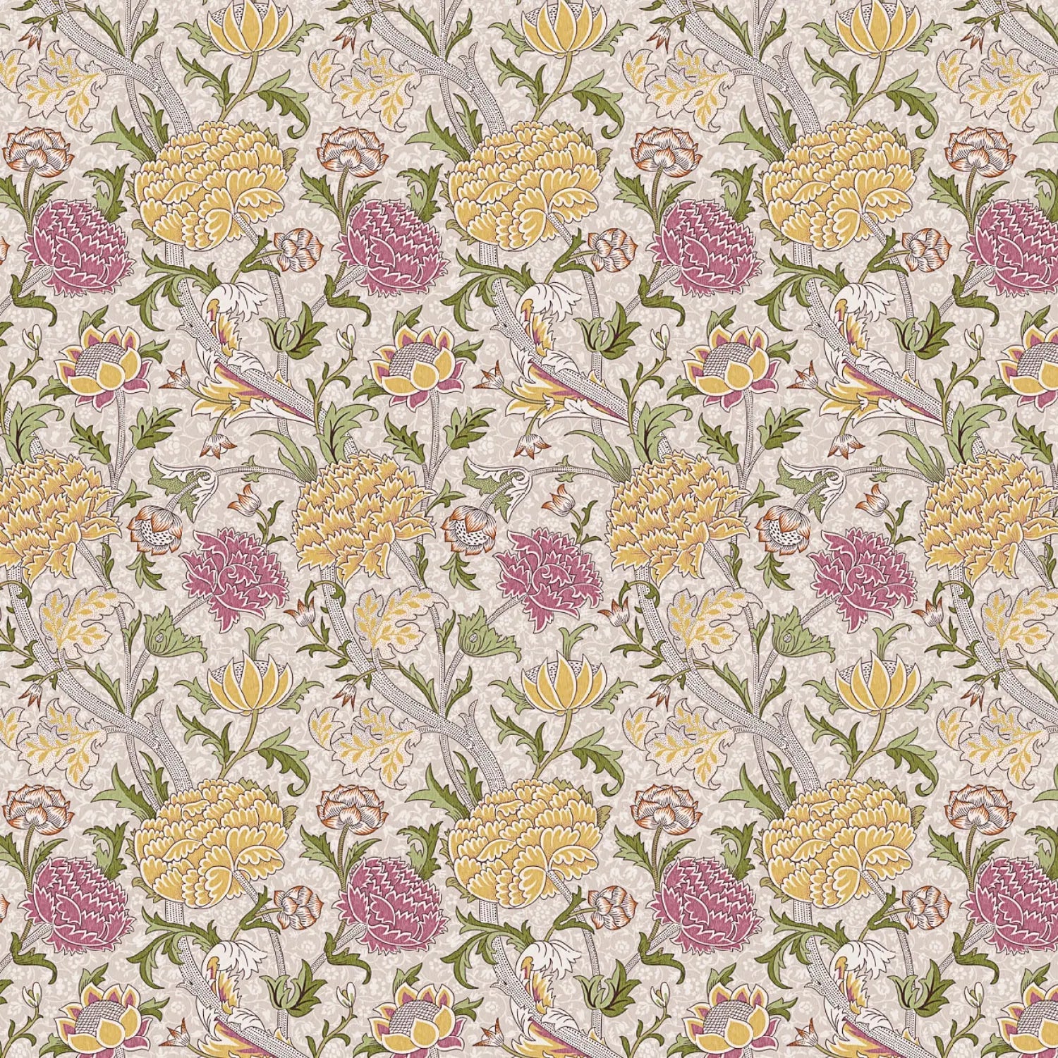 William Morris 100% Cotton Furnishing Weight Side-Matching Printed Panama Fabric | European Produced 55" (140cm) Wide 220gsm â€“ Sold by the Meter