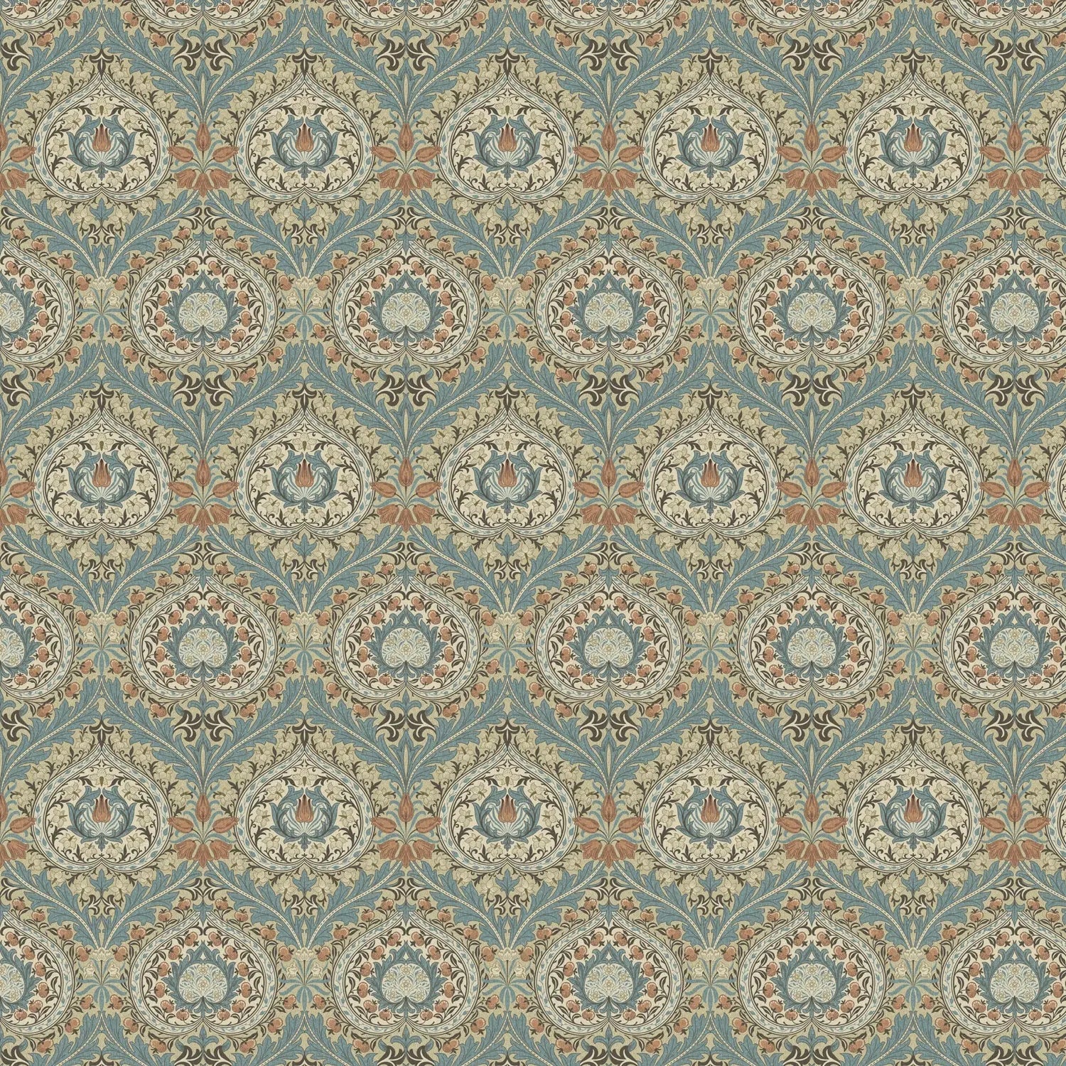 William Morris Design Coated Cotton Fabric | Waterproof Acrylic & Teflon Coated 100% Cotton 55" (140cm) Wide â€“ Sold by the Meter