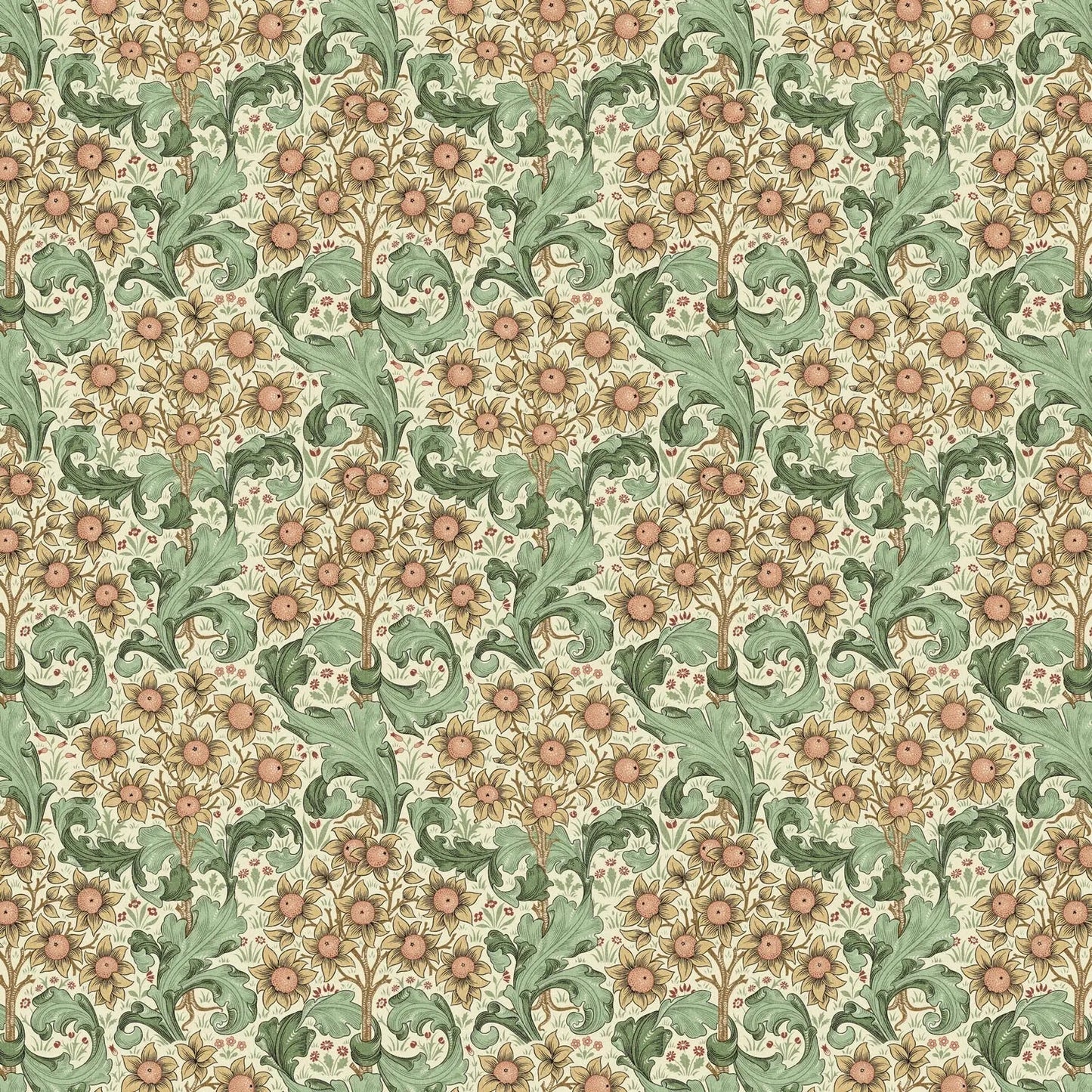 William Morris Design Coated Cotton Fabric | Waterproof Acrylic & Teflon Coated 100% Cotton 55" (140cm) Wide â€“ Sold by the Meter