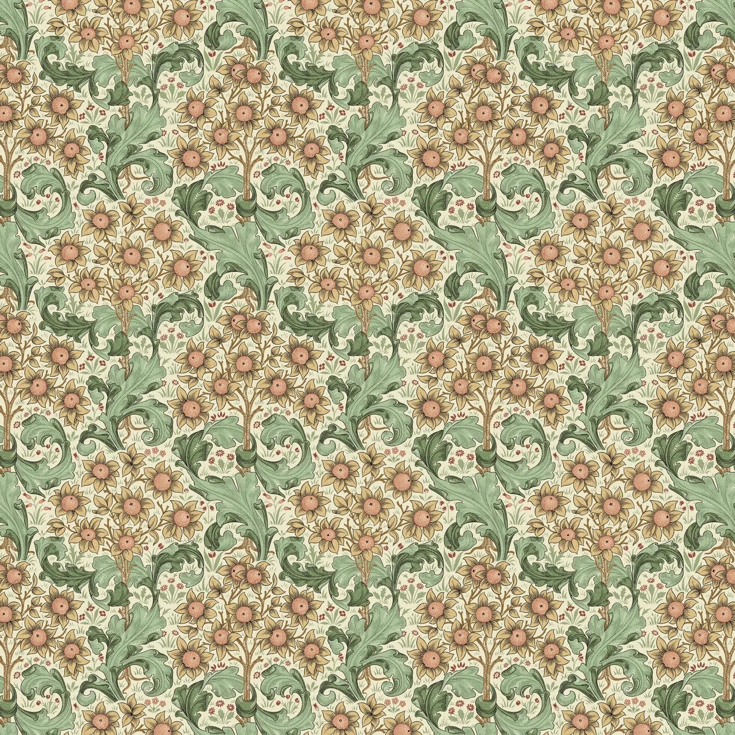 William Morris Design Coated Cotton Fabric | Waterproof Acrylic & Teflon Coated 100% Cotton 55" (140cm) Wide â€“ Sold by the Meter