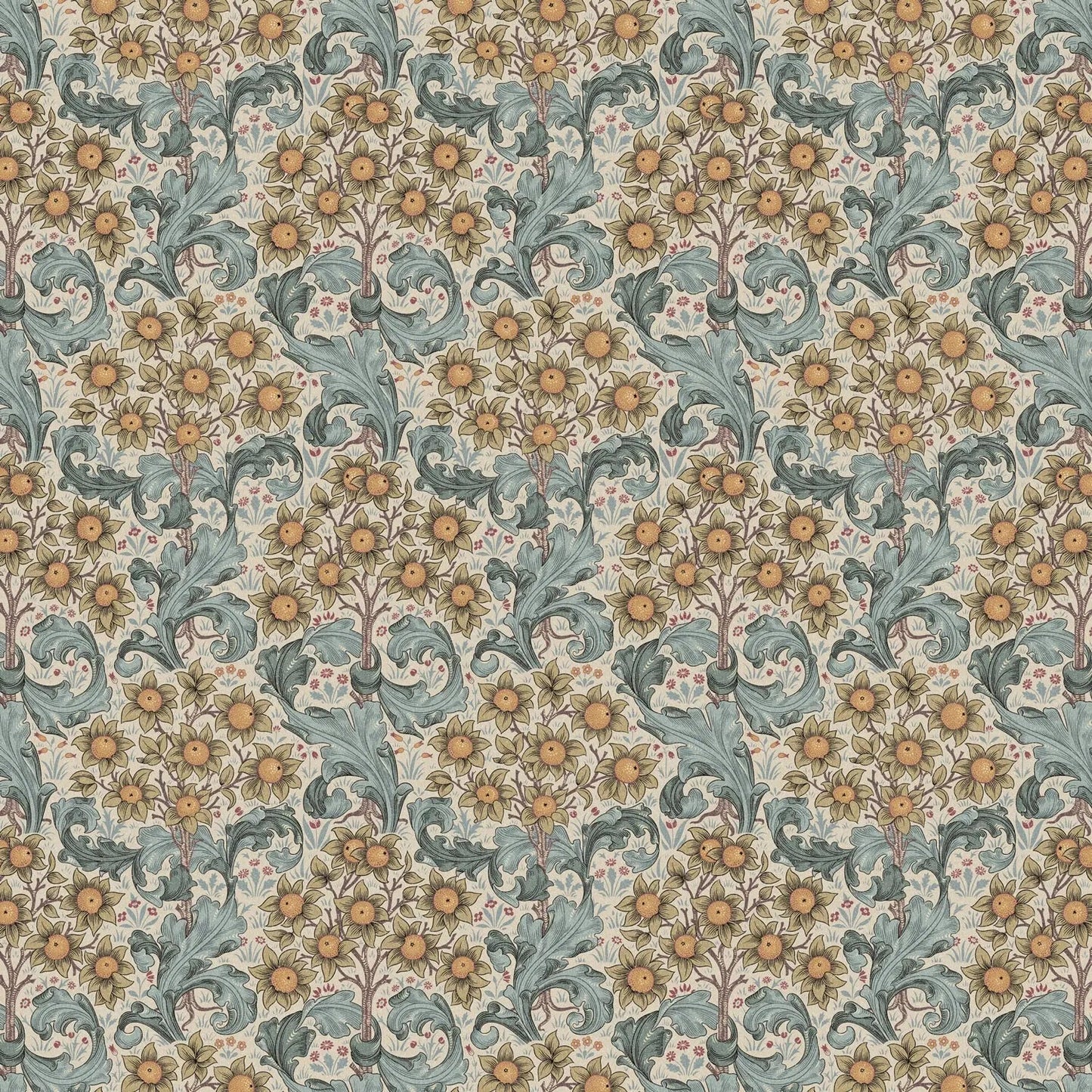 William Morris Design Coated Cotton Fabric | Waterproof Acrylic & Teflon Coated 100% Cotton 55" (140cm) Wide – Sold by the Meter