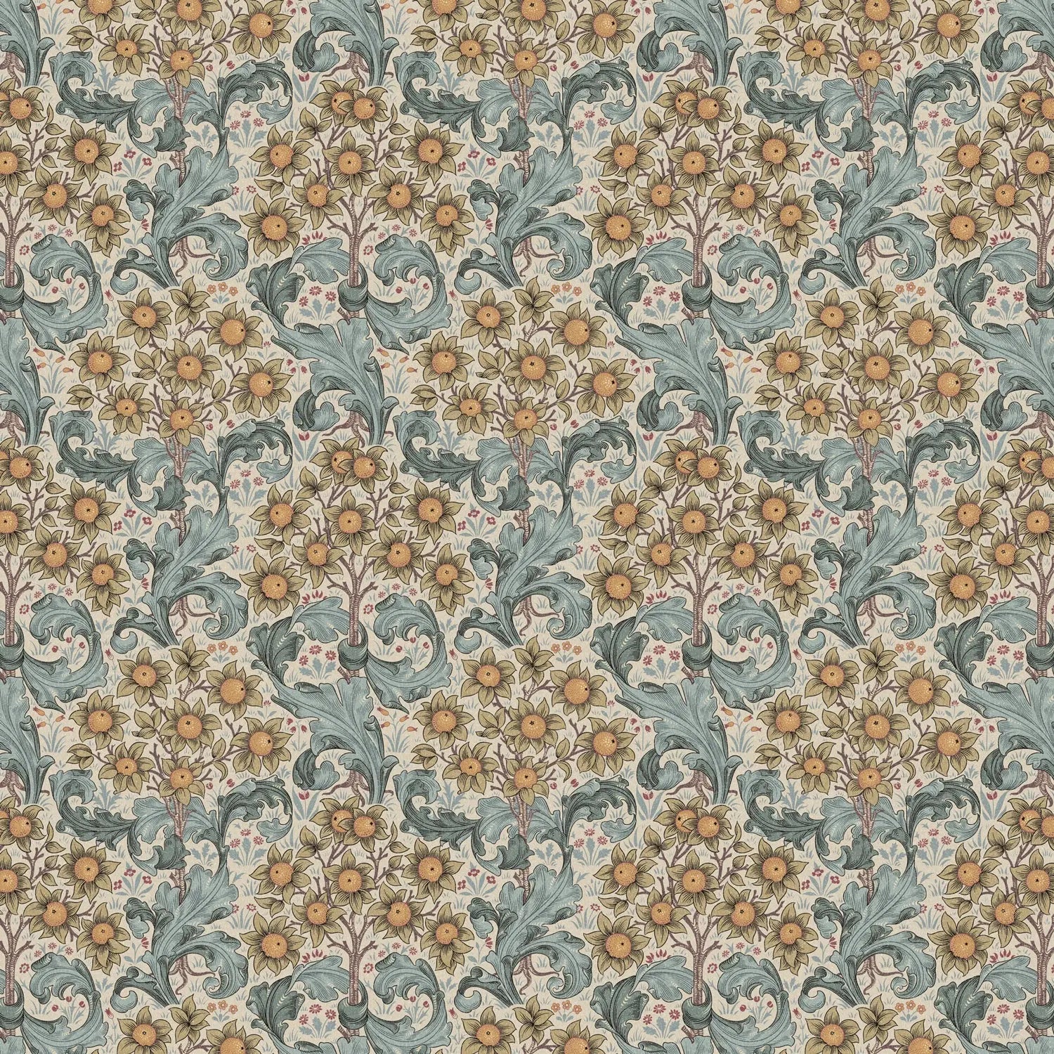 William Morris Design Coated Cotton Fabric | Waterproof Acrylic & Teflon Coated 100% Cotton 55" (140cm) Wide – Sold by the Meter