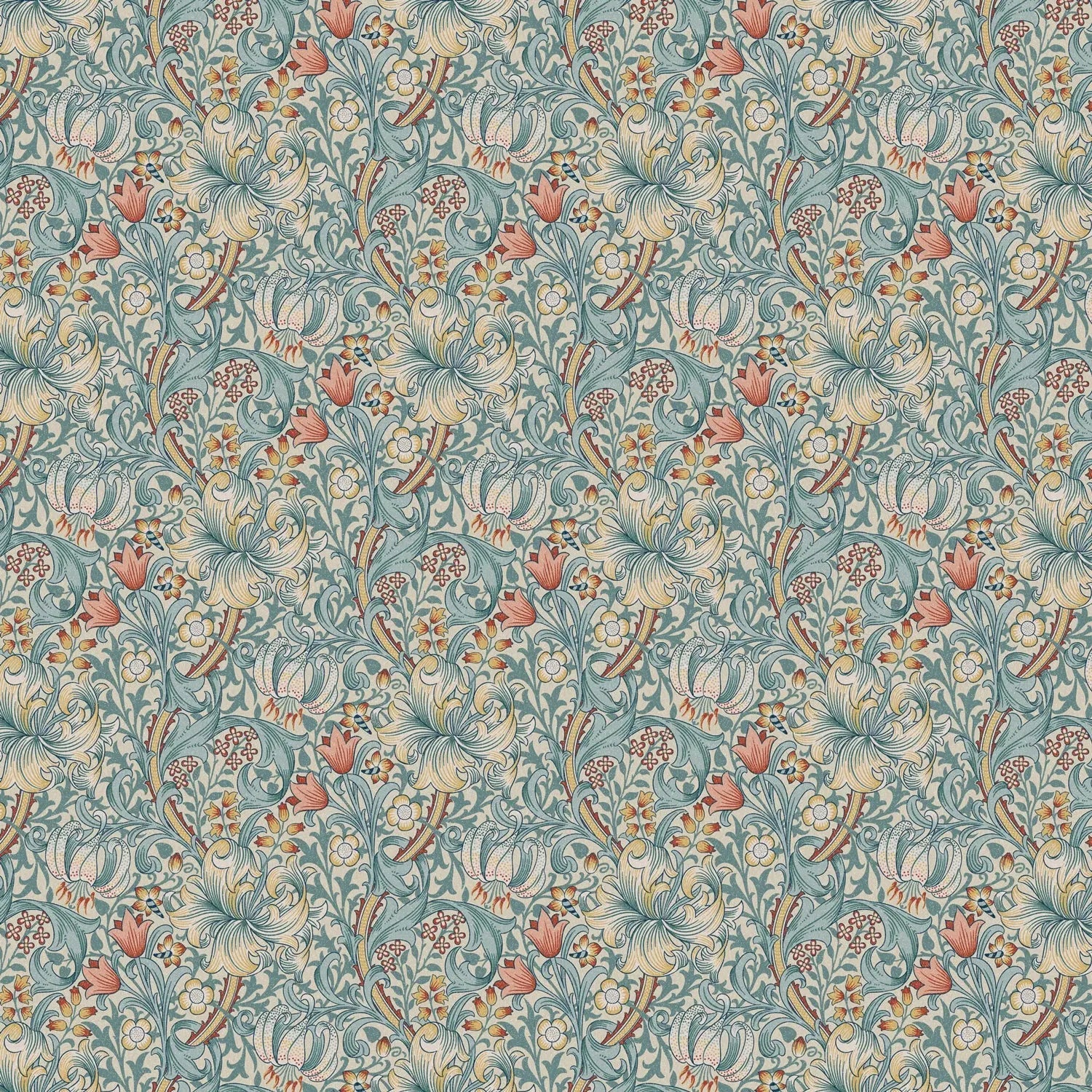 William Morris Design Coated Cotton Fabric | Waterproof Acrylic & Teflon Coated 100% Cotton 55" (140cm) Wide – Sold by the Meter